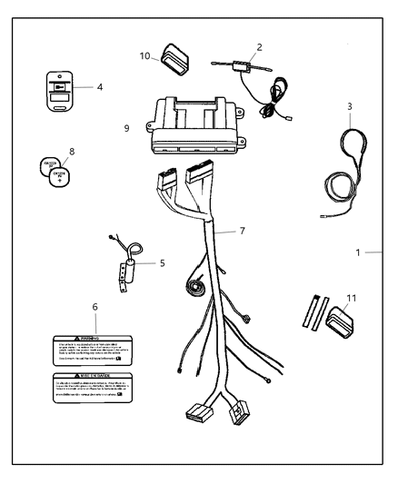 2006 Chrysler PT Cruiser Remote Start - Installation Kit Diagram
