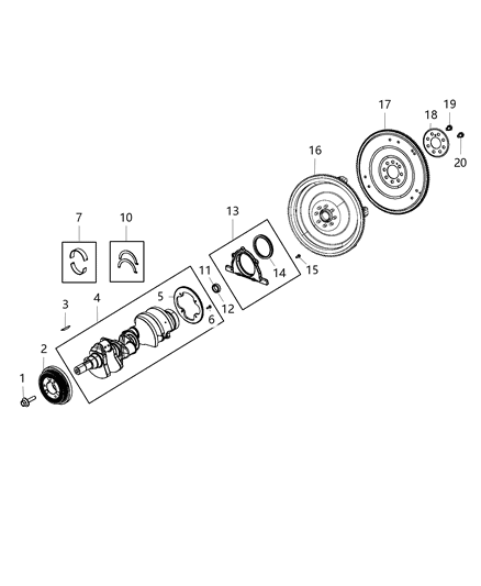 2015 Dodge Challenger Damper Crankshaft Diagram for 5038731AE