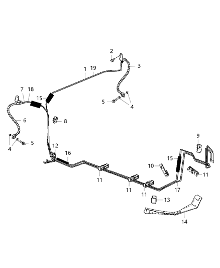 2018 Dodge Challenger Hose Brake Rear Diagram for 68164512AB