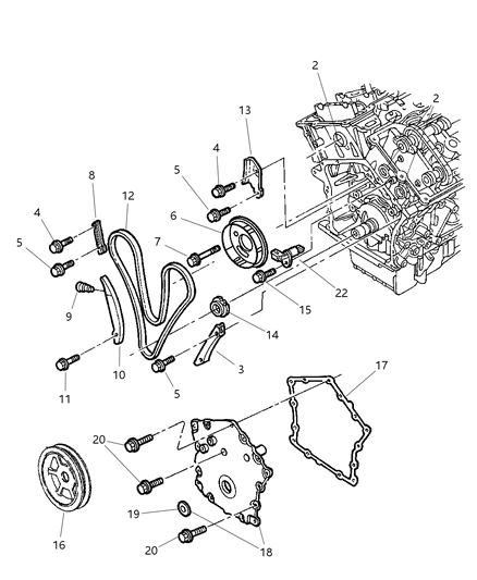 1999 Dodge Intrepid Timing Belt / Chain & Cover Diagram 1 - Thumbnail