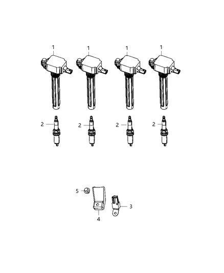 2021 Jeep Compass Spark Plugs, Ignition Wires, Ignition Coil And Capacitors Diagram