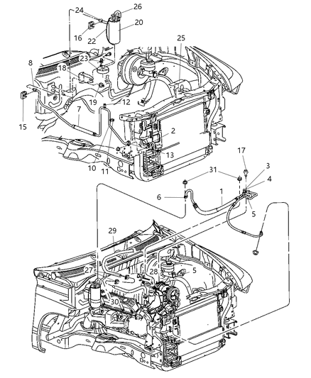 2002 Dodge Dakota Line A/C Suction & Discharge Diagram for 55056087AB