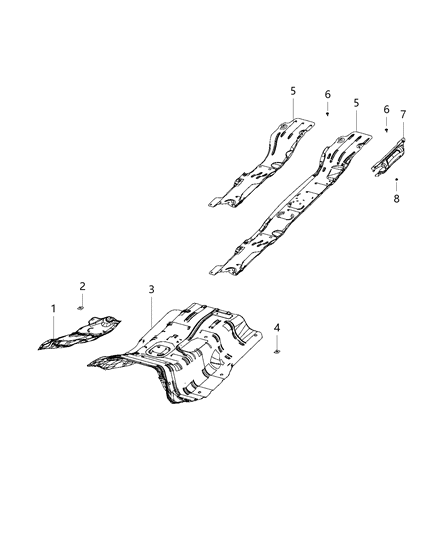 2016 Ram 3500 Cab Chassis(<10K lb.) Exhaust System Heat Shield Diagram