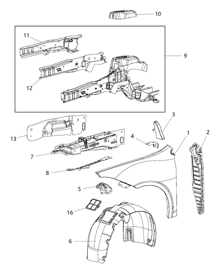 2012 Dodge Dart Seal Diagram for 68082788AB