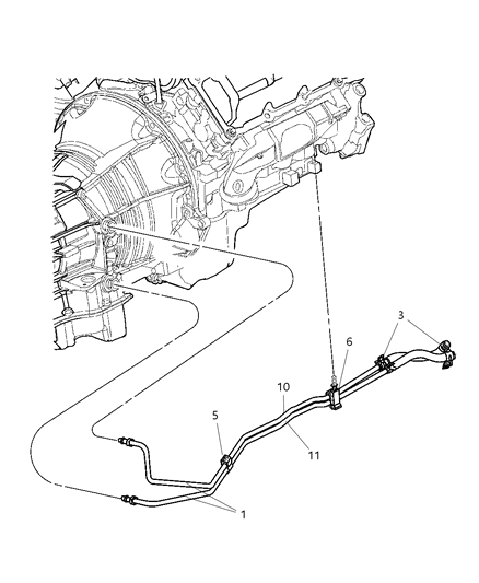 2003 Jeep Liberty Hose Transmission Oil Cooler Diagram for 5083120AA