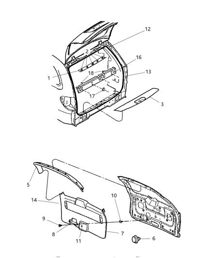 2005 Dodge Grand Caravan Tape Bodyside Diagram for 55364097AA