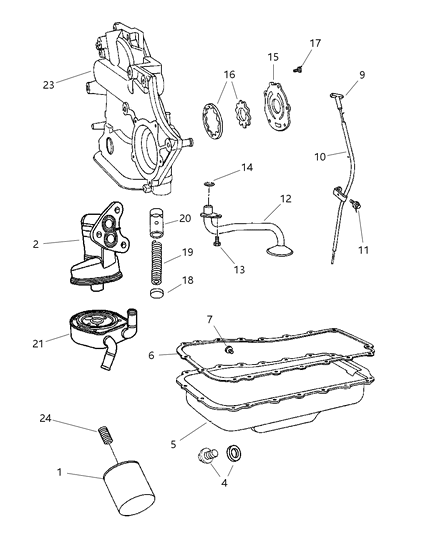2001 Dodge Caravan Adapter Oil Filter Diagram for 4781163AA