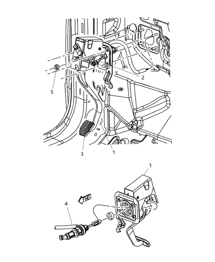 2007 Dodge Caliber Pedal Clutch Diagram for 5273419AF