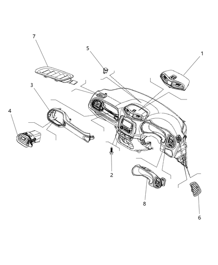 2016 Jeep Renegade Instrument Panel Trim, Outlets Diagram 2 - Thumbnail