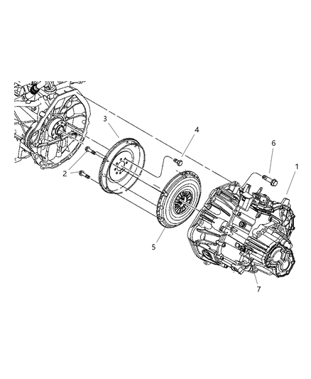 2006 Chrysler PT Cruiser Transaxle Assembly & Mounting Diagram 1 - Thumbnail