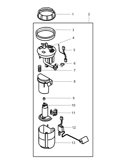 2005 Chrysler Sebring Sending Unit Diagram for 1718A012