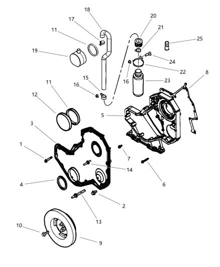 1999 Dodge Ram 2500 Regular Cab Timing Gear & Cover Diagram 3 - Thumbnail