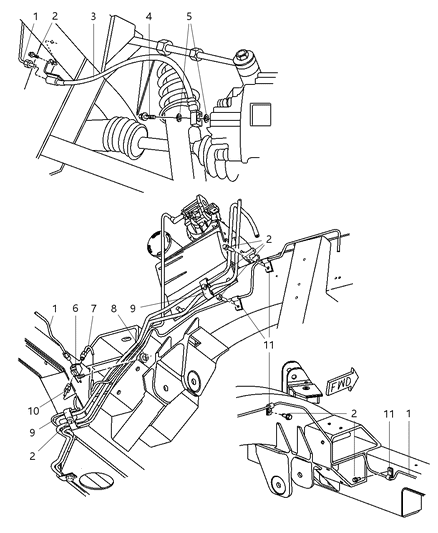 2001 Chrysler Prowler Tube Brake Diagram for 4865881AA