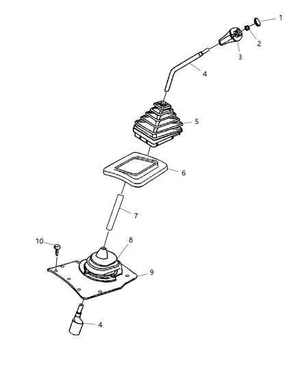 2002 Jeep Wrangler Gear Shift Controls Diagram 1 - Thumbnail