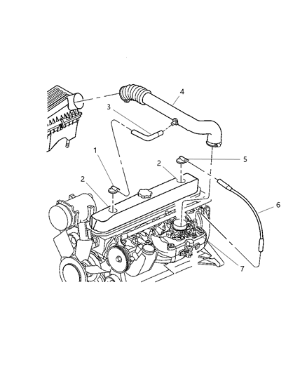 2004 Jeep Wrangler Crankcase Ventilation Diagram 2 - Thumbnail