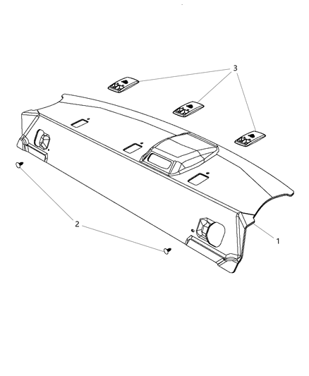2012 Dodge Challenger Rear Shelf Panel of Interior Trim Diagram