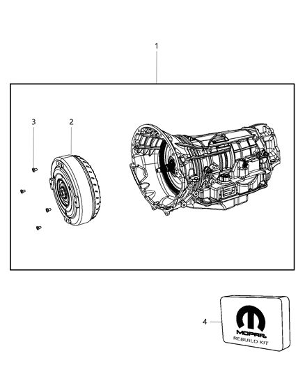 2008 Jeep Wrangler Transmission / Transaxle Assembly of Automatic Transmission Diagram 2 - Thumbnail