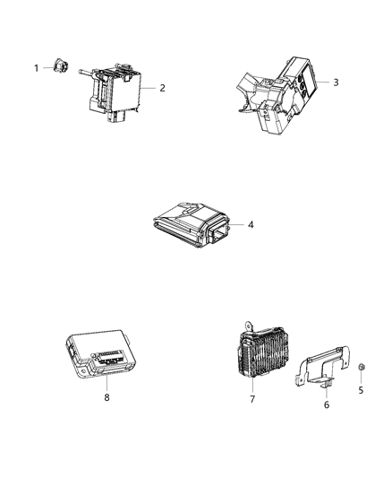 2015 Jeep Renegade Module Collision Mitigation Adaptive Cruise Control Diagram for 68294301AA