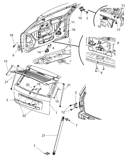 2008 Jeep Grand Cherokee Handle, Outside, Mineral Gray, Rear Diagram for 1FV92CDMAA