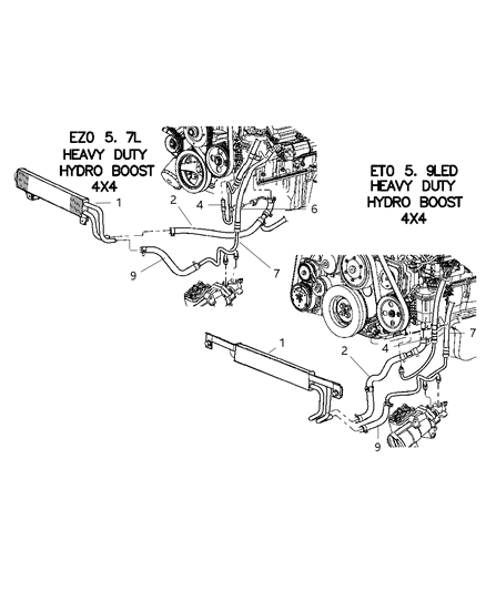 2006 Dodge Ram 3500 Power Steering Hoses Diagram 3 - Thumbnail