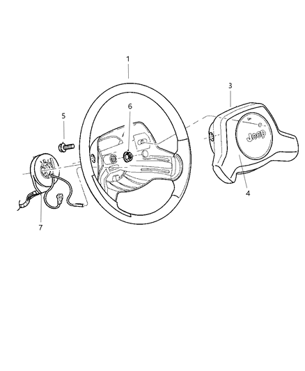 1999 Jeep Wrangler Bezel Diagram for 5GK17DX9AA