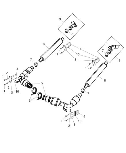 2015 Dodge Viper Tail Pipe Extension, Driver Side Diagram for 5181643AB