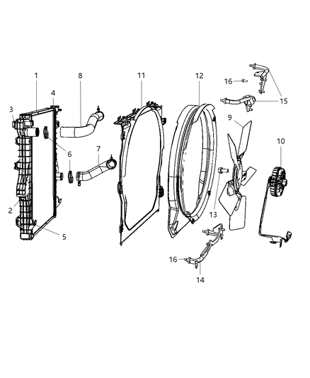 2008 Dodge Ram 3500 Cab Chassis Radiator & Related Parts Diagram 2 - Thumbnail