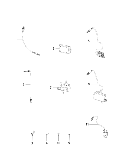 2019 Jeep Cherokee Sensor Oxygen Upstream Diagram for 68321552AA