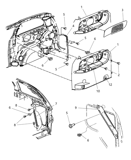 2007 Dodge Caravan Quarter Panel Diagram 2 - Thumbnail
