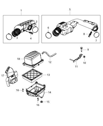2015 Dodge Durango Upper Cover Diagram for 68155742AA