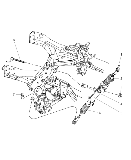 2006 Dodge Dakota Gear Rack And Pinion Diagram for R2013466AJ