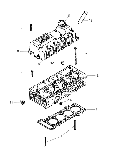 2005 Chrysler PT Cruiser Cylinder Head Diagram 1 - Thumbnail