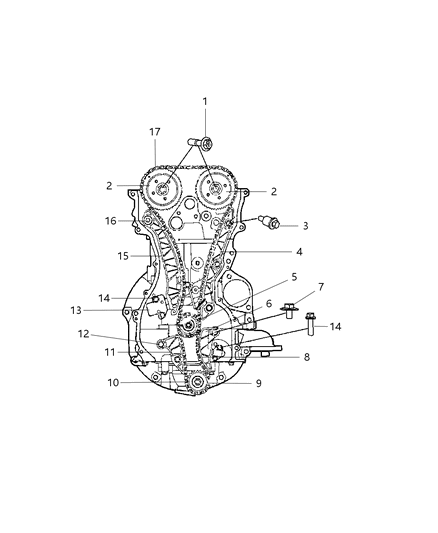 2008 Dodge Caliber Crankshaft Gear Diagram for 5047044AA