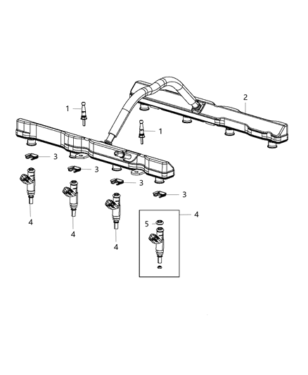 2020 Dodge Durango Fuel Rail & Injectors Diagram 1 - Thumbnail