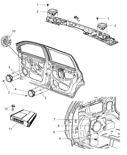 2009 Dodge Durango Speakers & Amplifier Diagram