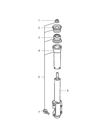 2003 Dodge Sprinter 2500 Shock Absorber, Front Diagram for 5139548AA