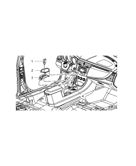 2007 Dodge Avenger Bezel Console Shifter Diagram for 1CB48DSFAC