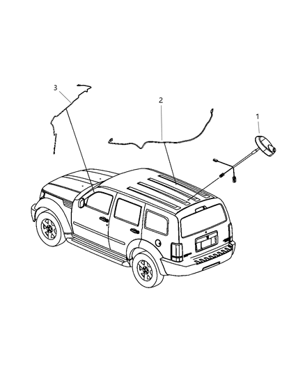 2009 Jeep Liberty Cable Satellite Radio Diagram for 5064320AC