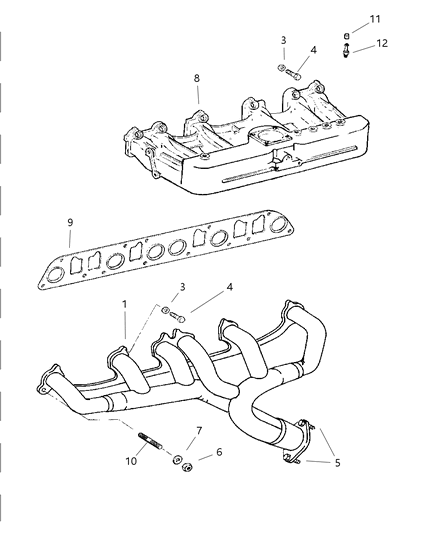 2000 Jeep Wrangler Manifold - Intake & Exhaust Diagram 2 - Thumbnail
