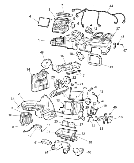 1999 Jeep Grand Cherokee HEVAC With Manual Control Diagram 2 - Thumbnail