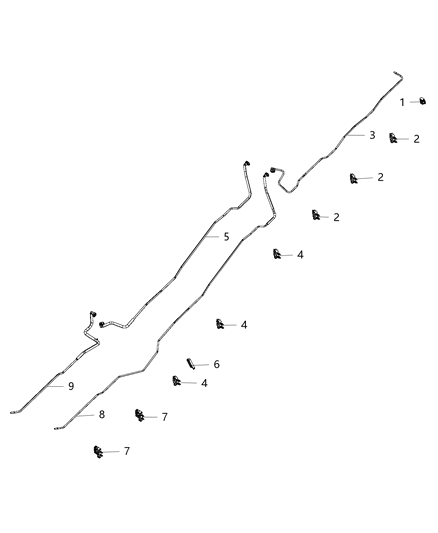 2014 Ram 3500 Cab Chassis Fuel Lines, Rear Diagram 2 - Thumbnail