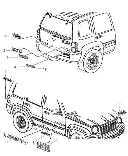 2002 Jeep Liberty Reflector Diagram for 4399791