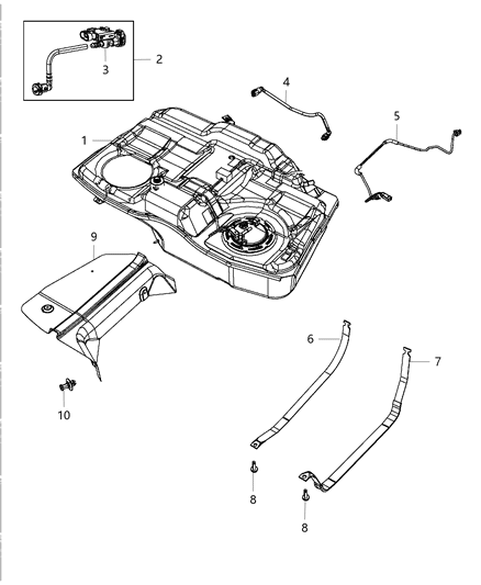 2014 Dodge Avenger Tank Strap, Driver Side Diagram for 4766667AB