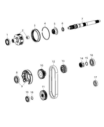 2012 Ram 3500 Snap Ring Output Shaft Diagram for 68161358AA