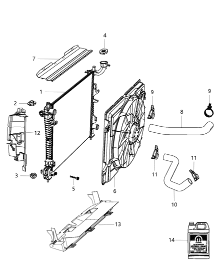 2013 Jeep Grand Cherokee Radiator & Related Parts Diagram 2 - Thumbnail