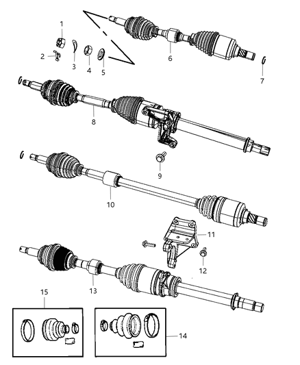 2012 Dodge Caliber Shaft Axle Half Diagram for 5085220AC