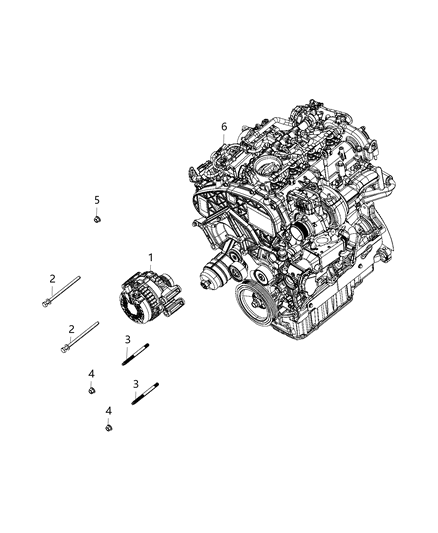 2020 Jeep Wrangler Generator/Alternator & Related Parts Diagram 1 - Thumbnail