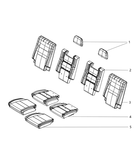 Headrest, Black, Rear Diagram for 1UP69DX9AC