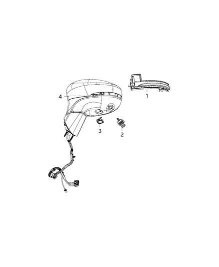 2020 Chrysler Pacifica Signal Lamp, Center Passenger Side Diagram for 68318296AA