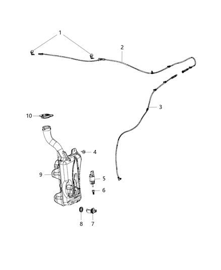 2015 Chrysler 200 Washer Nozzle, Front Diagram for 55112832AA